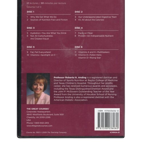 Nutrition Made Clear The Great Courses  18 Discs No Booklets - Picture 2 of 6